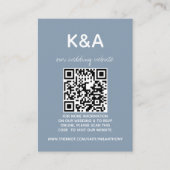 Modern Script Dusty Blue Minimalistic Wedding Informatiekaartje (Voorkant)