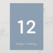 Modern Script Dusty Blue Minimalistic Wedding Kaart (Voorkant)