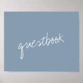 Modern Script Dusty Blue Minimalistic Wedding Poster (Voorkant)