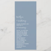 Modern Script Dusty Blue Minimalistic Wedding Programma (Voorkant)