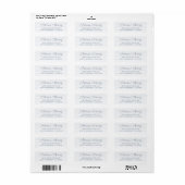 Modern Script Dusty Blue Stripes Retouradres Etiket (Full Sheet)