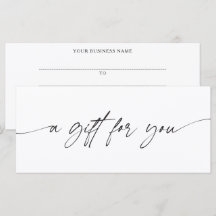 Modern Script Een Cadeau Voor Jou Certificaat