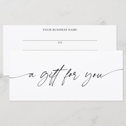 Modern Script Een Cadeau Voor Jou Certificaat (Voorkant / Achterkant)