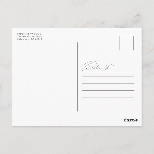 Modern script één foto afstuderen dank u briefkaart (Achterkant)