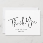 Modern Script Eenvoudig Afstuderen Bedankkaart (Voorkant)