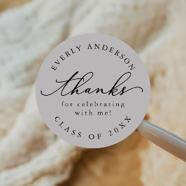 Modern Script Eenvoudig Afstuderen Ronde Sticker