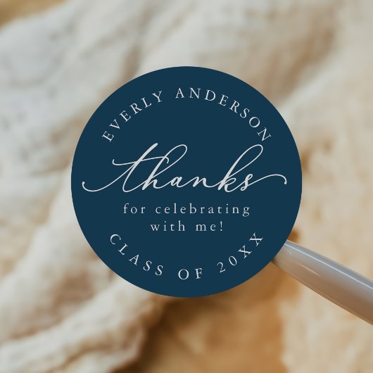 Modern Script Eenvoudig Afstuderen Ronde Sticker