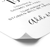 Modern Script Eenvoudig Open Bar Bord Poster (Hoek)