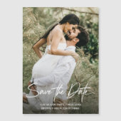 Modern Script Eenvoudige bruiloft Sla de datum fot (Voorkant)