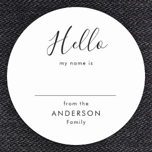 Modern Script Eenvoudige familie reünie naam Ronde Sticker