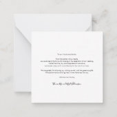 Modern Script Eenvoudige foto bruiloft dank u Notitiekaartje (Achterkant)