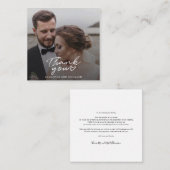 Modern Script Eenvoudige foto bruiloft dank u Notitiekaartje (Voorkant / Achterkant)