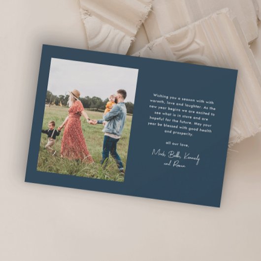 Modern Script Eenvoudige foto Nieuwjaar Feestdagenkaart