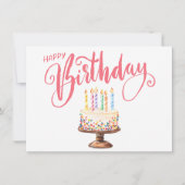 Modern Script Eenvoudige Happy Birthday Note Kaart (Voorkant)