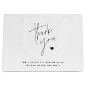 Modern Script Eenvoudige Hart Trouw Dank Je  Groot Cadeauzakje (Voorkant)