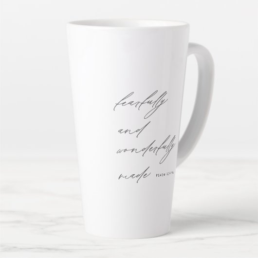 Modern script, eerlijk en nette koffie latte mok (Rechterhoek)