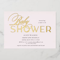 modern script elegant baby shower