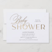modern script elegant baby shower-uitnodiging (Voorkant)