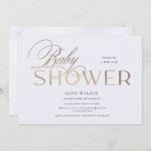 modern script elegant baby shower-uitnodiging (Voorkant / Achterkant)