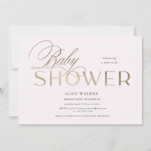 modern script elegant baby shower-uitnodiging