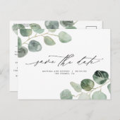 Modern script elegant bruiloft aankondigingskaart (Voorkant / Achterkant)