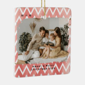 Modern Script Elegant Engagement Photo Keepsake Keramisch Ornament (Rechts)