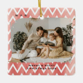 Modern Script Elegant Engagement Photo Keepsake Keramisch Ornament (Voorkant)