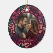 Modern Script Elegant Engagement Photo Keepsake Keramisch Ornament (Links)