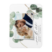 Modern script elegant foto eucalyptus inv magneet (Verticaal)