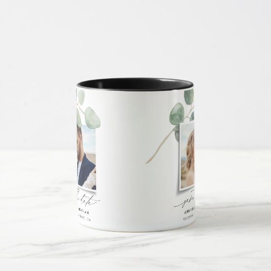 Modern script elegant  foto eucalyptus inv mok (Midden)