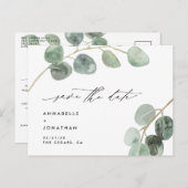 Modern script elegant niet-fotobruiloft aankondigingskaart (Voorkant / Achterkant)