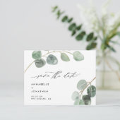 Modern script elegant niet-fotobruiloft aankondigingskaart (Staand voorkant)