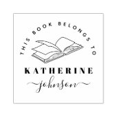 Modern script elegant uit het bibliotheekboek 	rubberstempel (Afrduk)