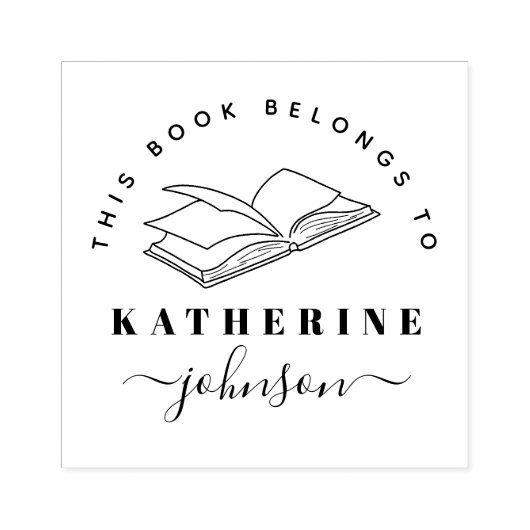 Modern script elegant uit het bibliotheekboek 	rubberstempel (Afrduk)