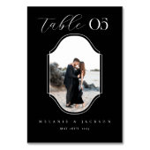 Modern Script Elegant Wedding Photo Lijst Black Kaart (Voorkant)