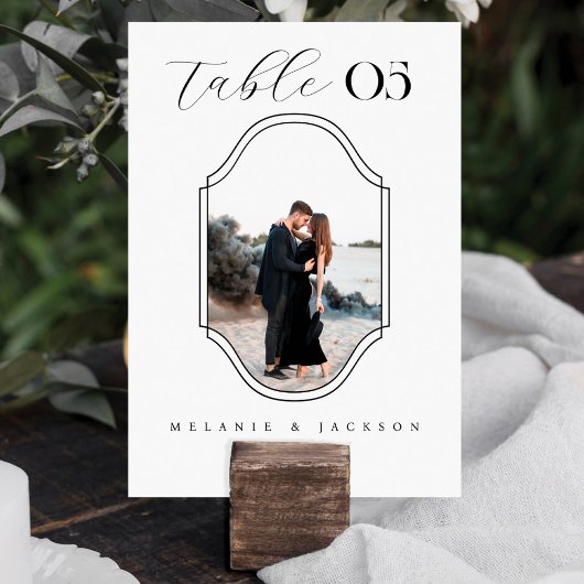 Modern Script Elegant Wedding Photo Lijst White Kaart