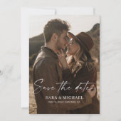 Modern Script Elegant Wedding Photo Save The Date (Devant)