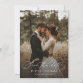Modern Script Elegante trouwfoto Save The Date (Voorkant)