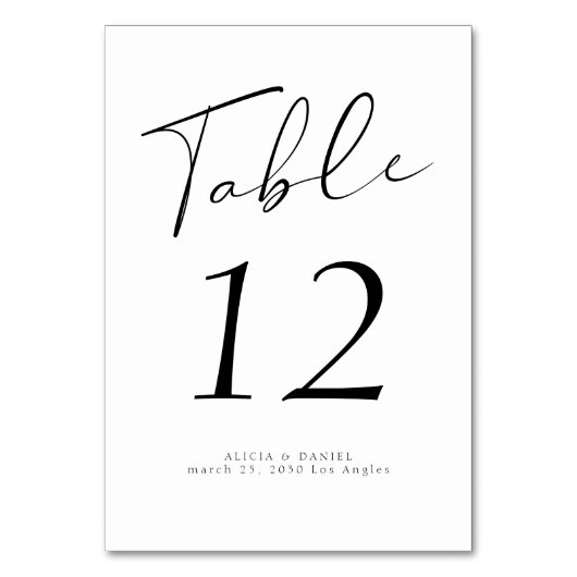 Modern script elegante zwart-wit bruiloft kaart (Voorkant)