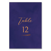 Modern Script Emerald Paarse en gouden bruiloft Kaart (Voorkant)
