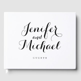 Modern script en strepen gastenboek