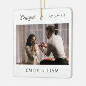 Modern Script Engagement Photo Keepsake Keramisch Ornament (Links)