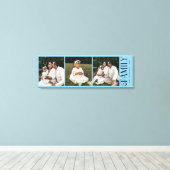 Modern Script Family Custom 3 Photos Name  Canvas Afdruk (Insitu (Houten vloer))