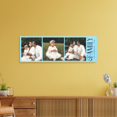Modern Script Family Custom 3 Photos Name  Canvas Afdruk (Insitu (Woonkamer))