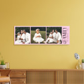 Modern Script Family Custom 3 Photos Name  Canvas Afdruk (Insitu (Woonkamer))