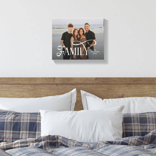 Modern Script Family Custom Photo Name  Canvas Afdruk (Insitu (Slaapkamer))