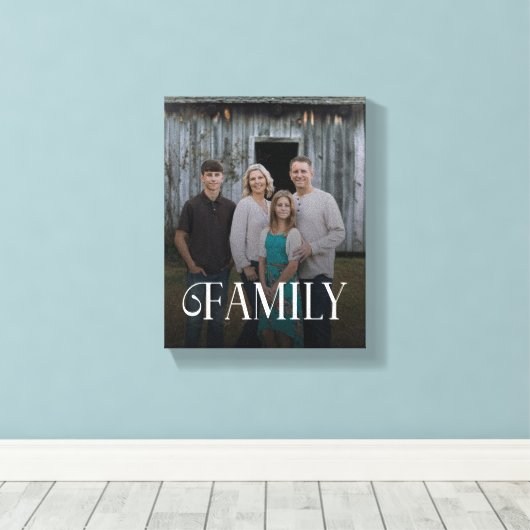 Modern Script Family Custom Photo Name  Canvas Afdruk (Insitu (Houten vloer))