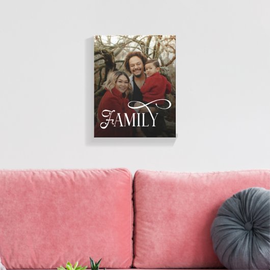 Modern Script Family Custom Photo Name  Canvas Afdruk (Insitu (Woonkamer))
