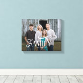 Modern Script Family Custom Photo Name  Canvas Afdruk (Insitu (Houten vloer))