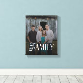 Modern Script Family Custom Photo Name Canvas Afdruk (Insitu (Houten vloer))